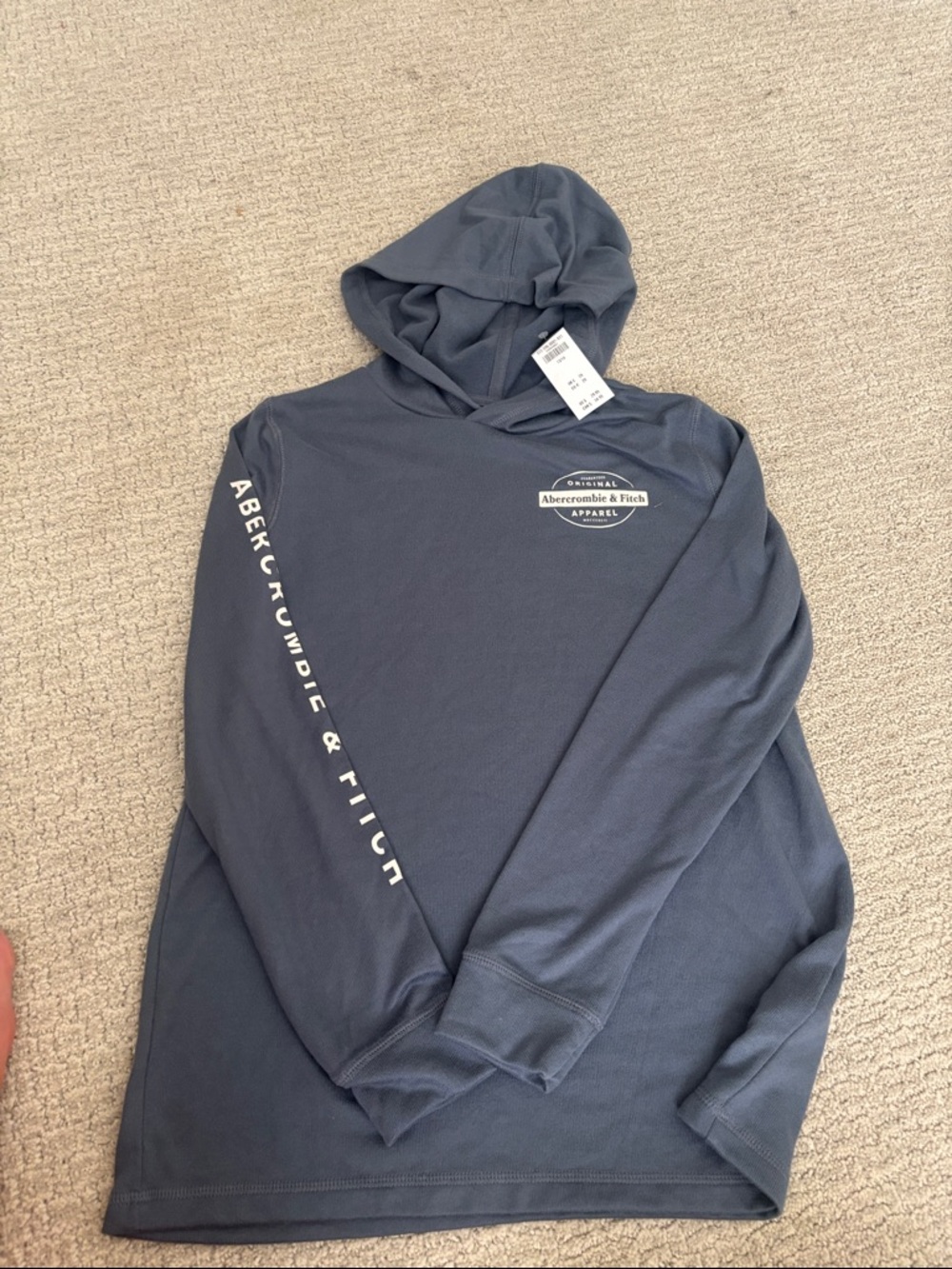 Abercrombie & Fitch Slate Blue Logo Pullover Hoodie